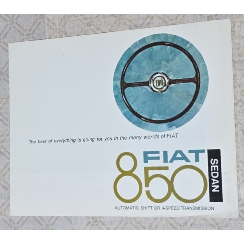 Fiat 850 Sedan Sales Brochure Vintage Auto Advertisement